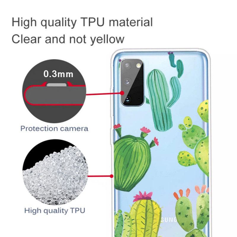 Cover Hoesje Samsung Galaxy A41 Telefoonhoesje Aquarel Cactus