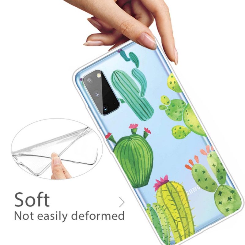 Cover Hoesje Samsung Galaxy A41 Telefoonhoesje Aquarel Cactus