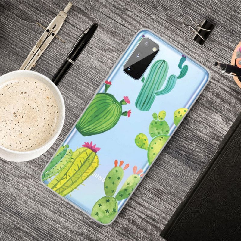 Cover Hoesje Samsung Galaxy A41 Telefoonhoesje Aquarel Cactus