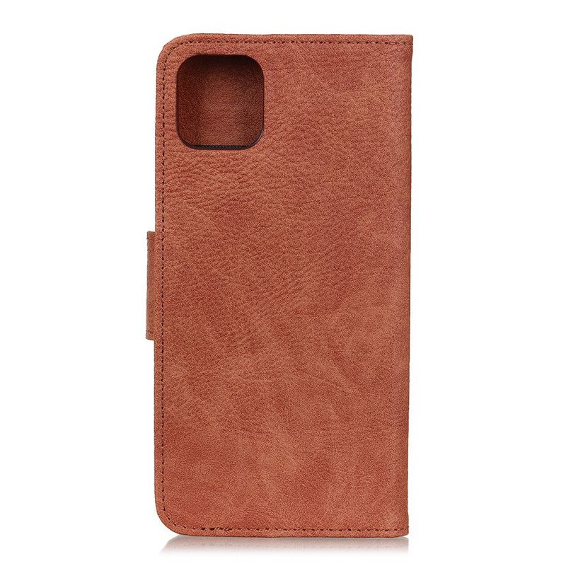 Flip Case Leren Samsung Galaxy A41 Rood Zwart Simpel Lychee Kunstleer