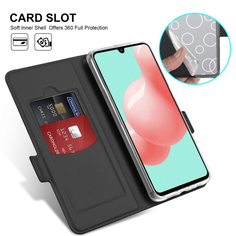 Folio-hoesje Samsung Galaxy A41 Donkerblauw Zwart Premium Leereffect