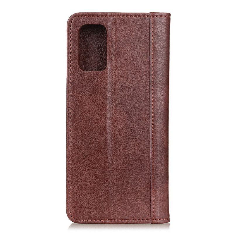 Folio-hoesje Samsung Galaxy A41 Groen Zwart Telefoonhoesje Klassiek Split Lychee Leer
