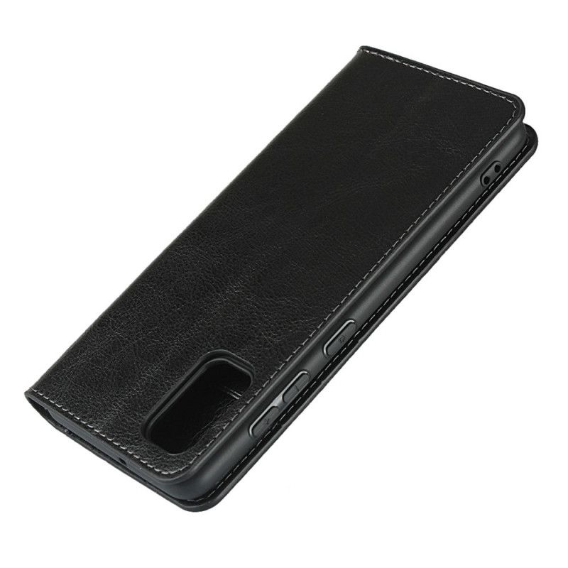 Folio-hoesje Samsung Galaxy A41 Rood Zwart Echt Leer