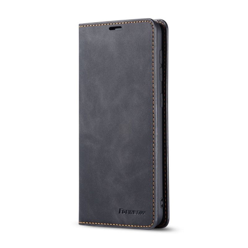 Folio-hoesje Samsung Galaxy A41 Rood Zwart Voorwenw Leereffect