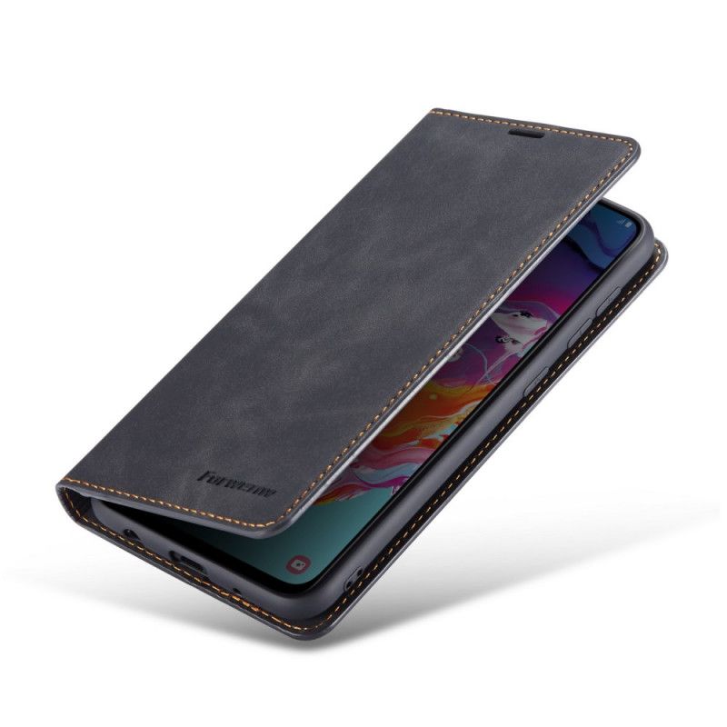 Folio-hoesje Samsung Galaxy A41 Rood Zwart Voorwenw Leereffect