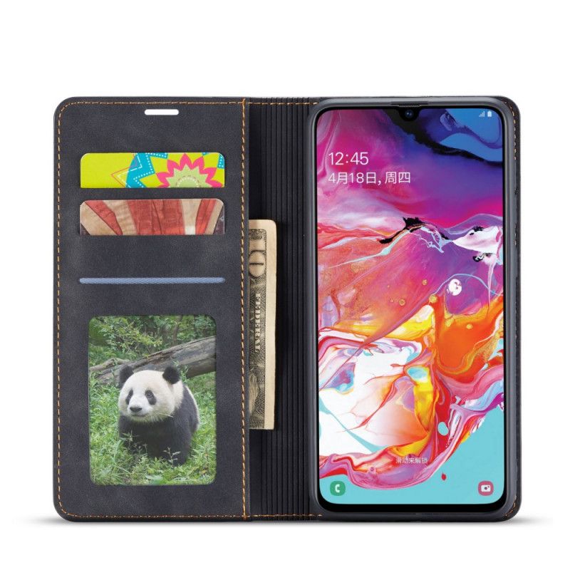 Folio-hoesje Samsung Galaxy A41 Rood Zwart Voorwenw Leereffect
