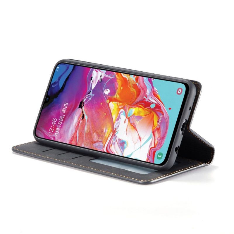Folio-hoesje Samsung Galaxy A41 Rood Zwart Voorwenw Leereffect