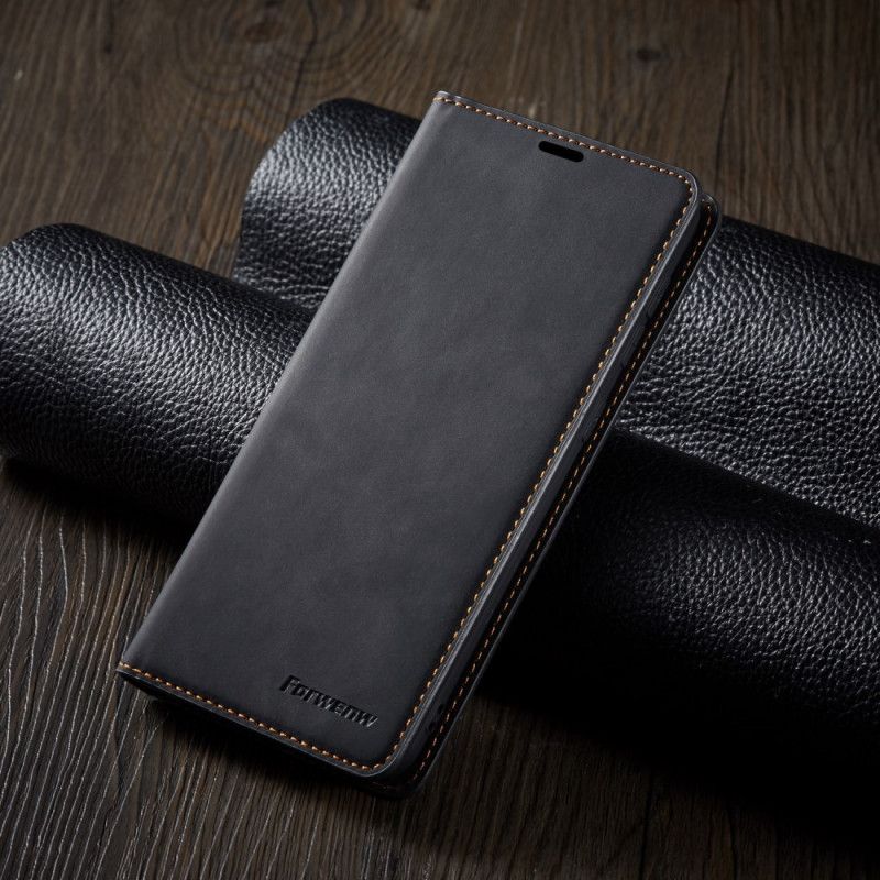 Folio-hoesje Samsung Galaxy A41 Rood Zwart Voorwenw Leereffect