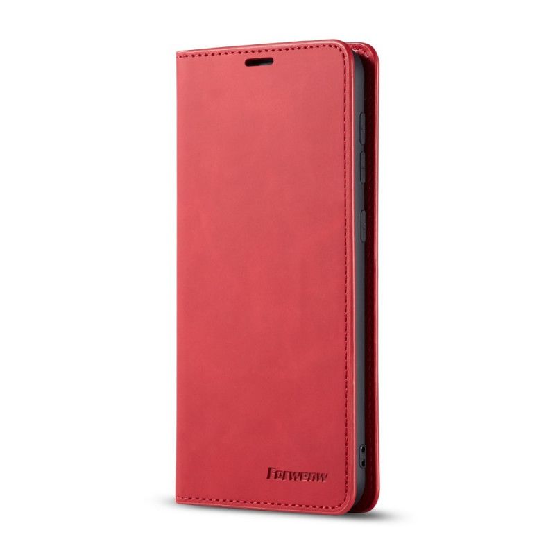 Folio-hoesje Samsung Galaxy A41 Rood Zwart Voorwenw Leereffect