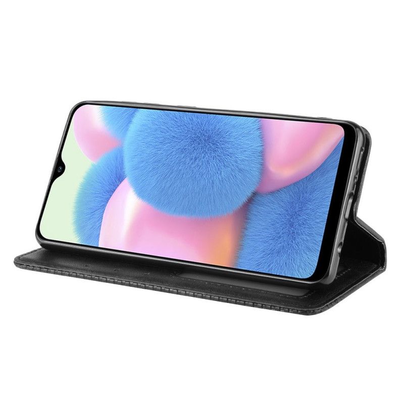Folio-hoesje voor Samsung Galaxy A41 Rood Zwart Gestileerd Vintage Leereffect