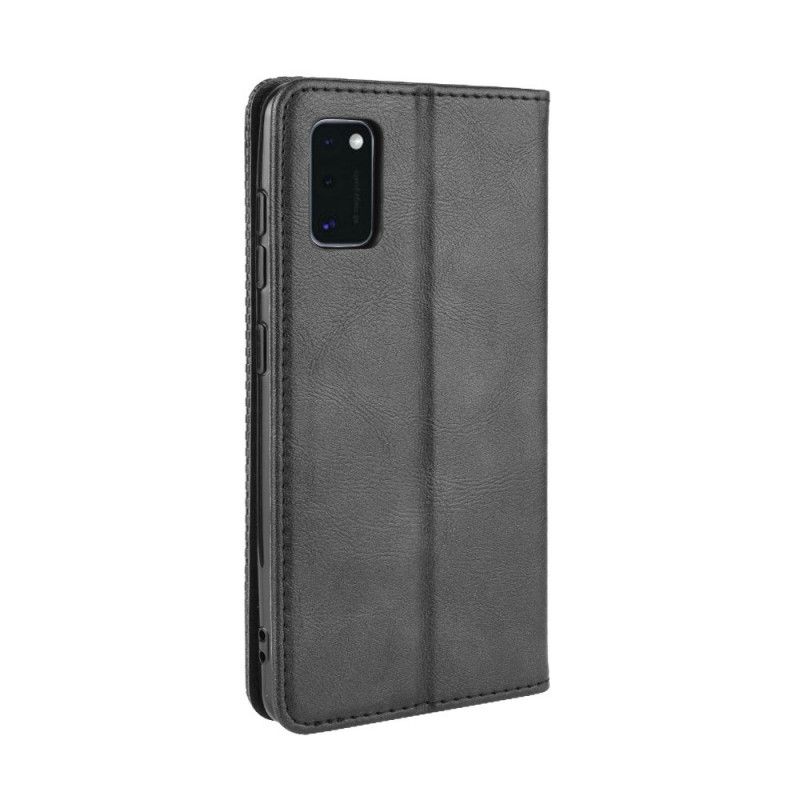 Folio-hoesje voor Samsung Galaxy A41 Rood Zwart Gestileerd Vintage Leereffect