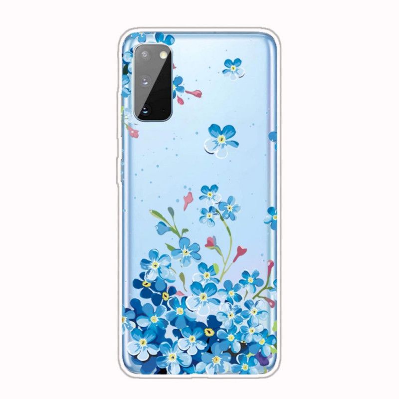 Hoesje Samsung Galaxy A41 Blauwe Bloemen