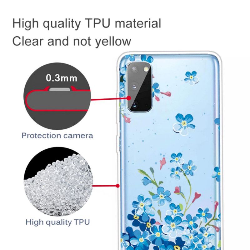 Hoesje Samsung Galaxy A41 Blauwe Bloemen