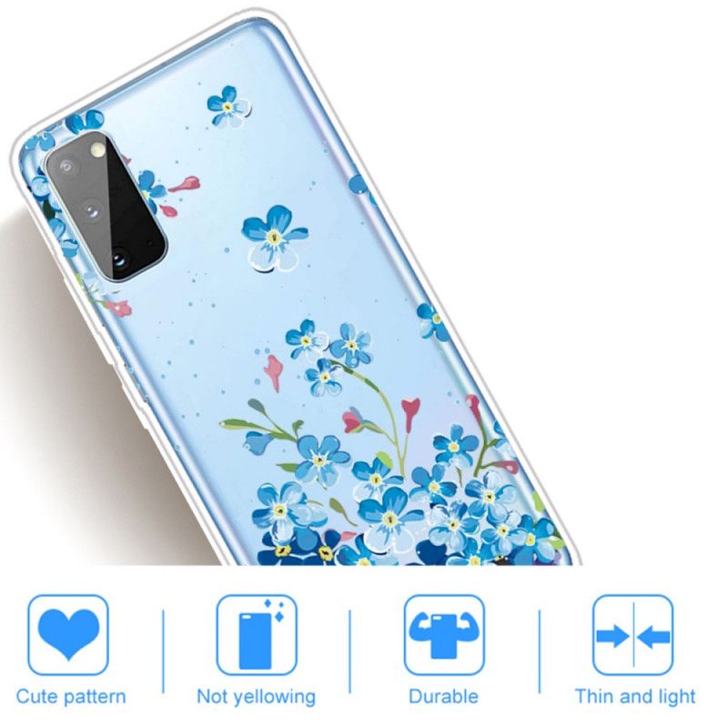 Hoesje Samsung Galaxy A41 Blauwe Bloemen