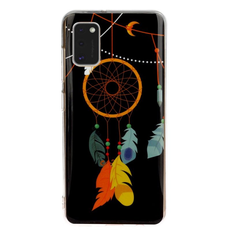 Hoesje Samsung Galaxy A41 Geel Zwart Unieke Fluorescerende Dromenvanger