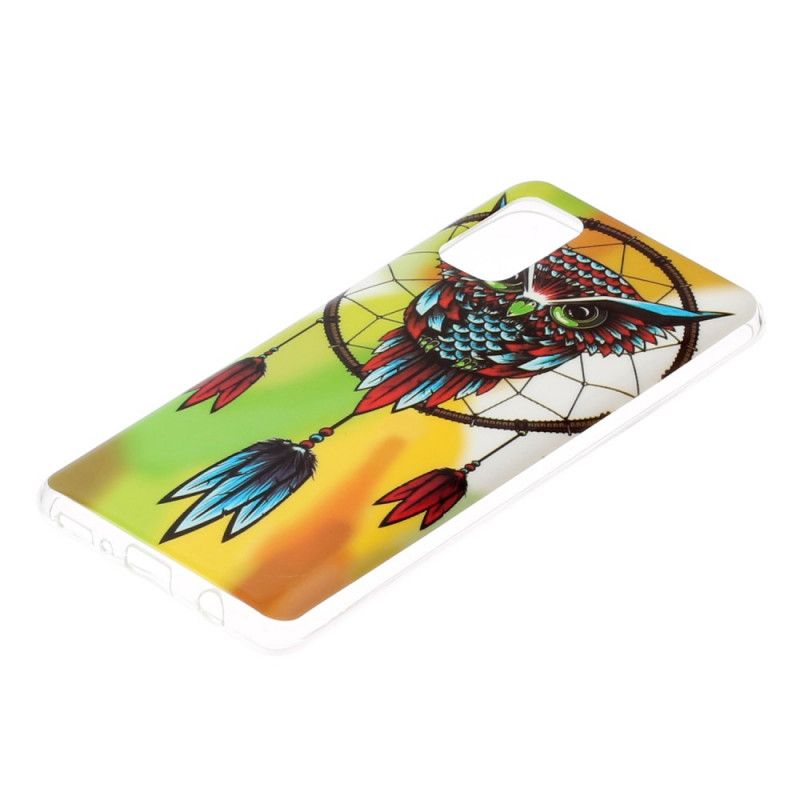Hoesje Samsung Galaxy A41 Geel Zwart Unieke Fluorescerende Dromenvanger