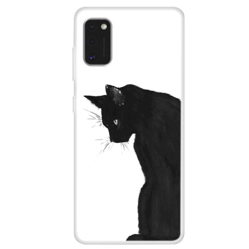 Hoesje Samsung Galaxy A41 Peinzende Zwarte Kat