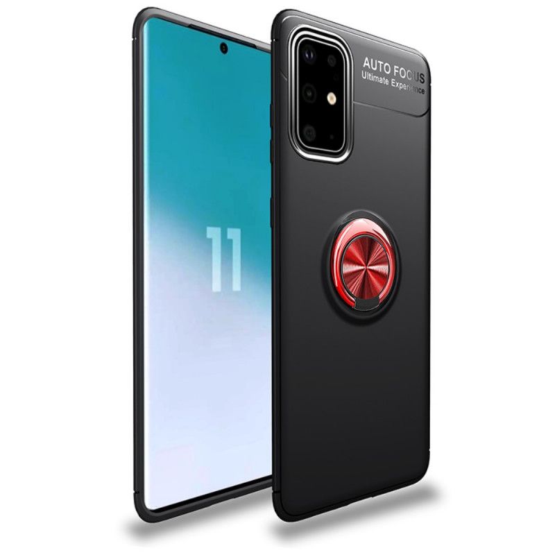 Hoesje Samsung Galaxy A41 Rood Zwart Lenuo Roterende Ring