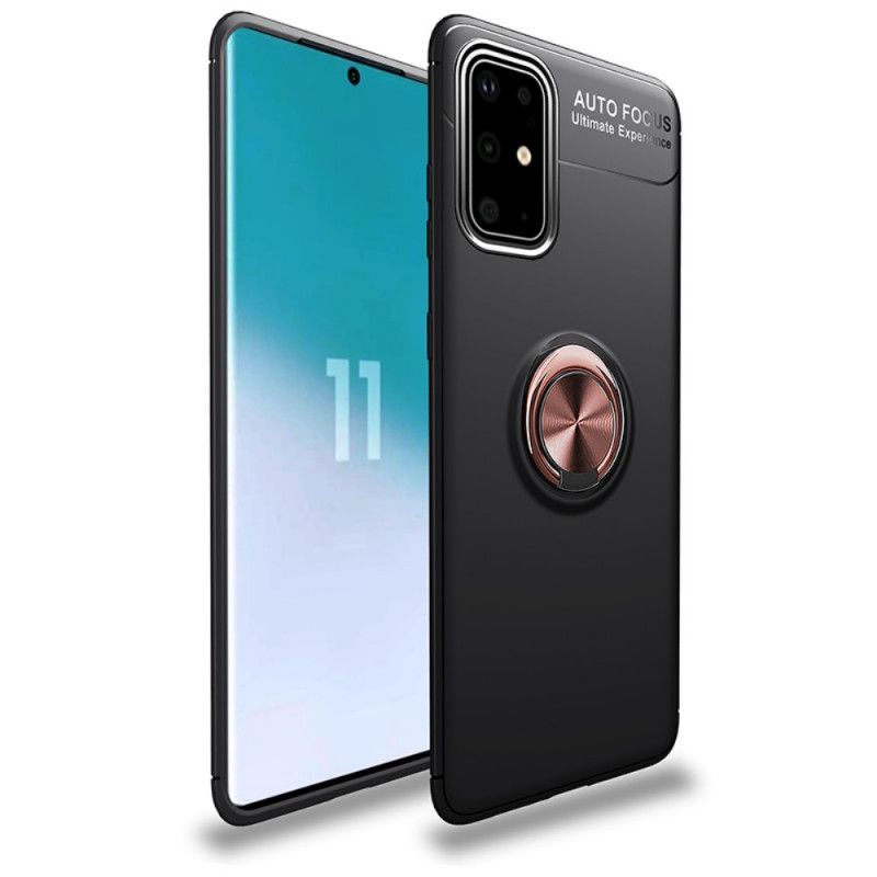 Hoesje Samsung Galaxy A41 Rood Zwart Lenuo Roterende Ring