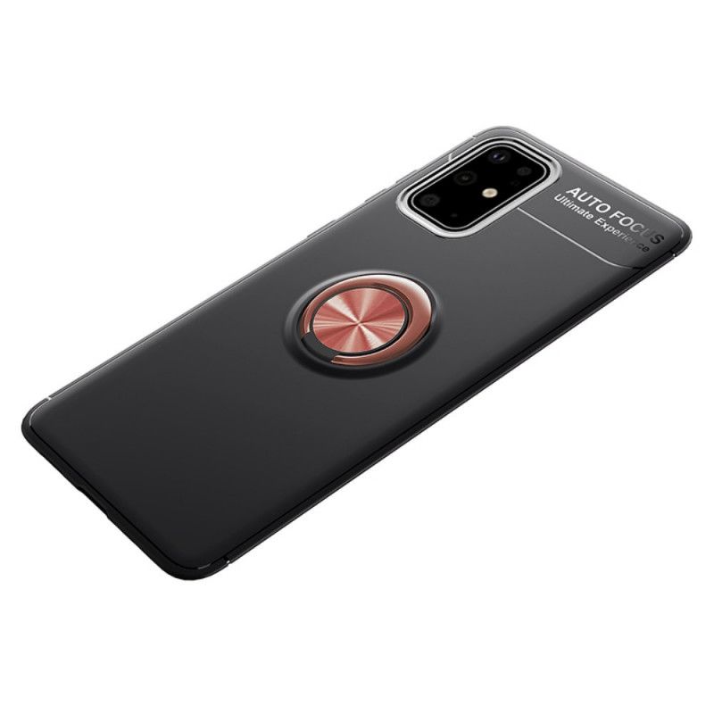 Hoesje Samsung Galaxy A41 Rood Zwart Lenuo Roterende Ring