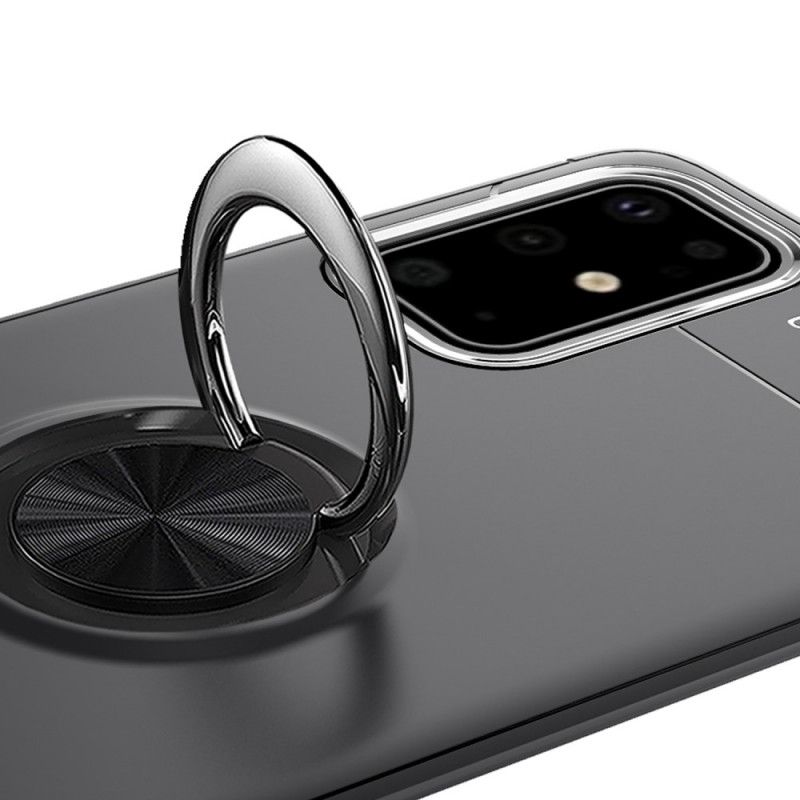 Hoesje Samsung Galaxy A41 Rood Zwart Roterende Ring