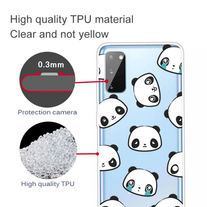 Hoesje Samsung Galaxy A41 Transparante Sentimentele Panda'S