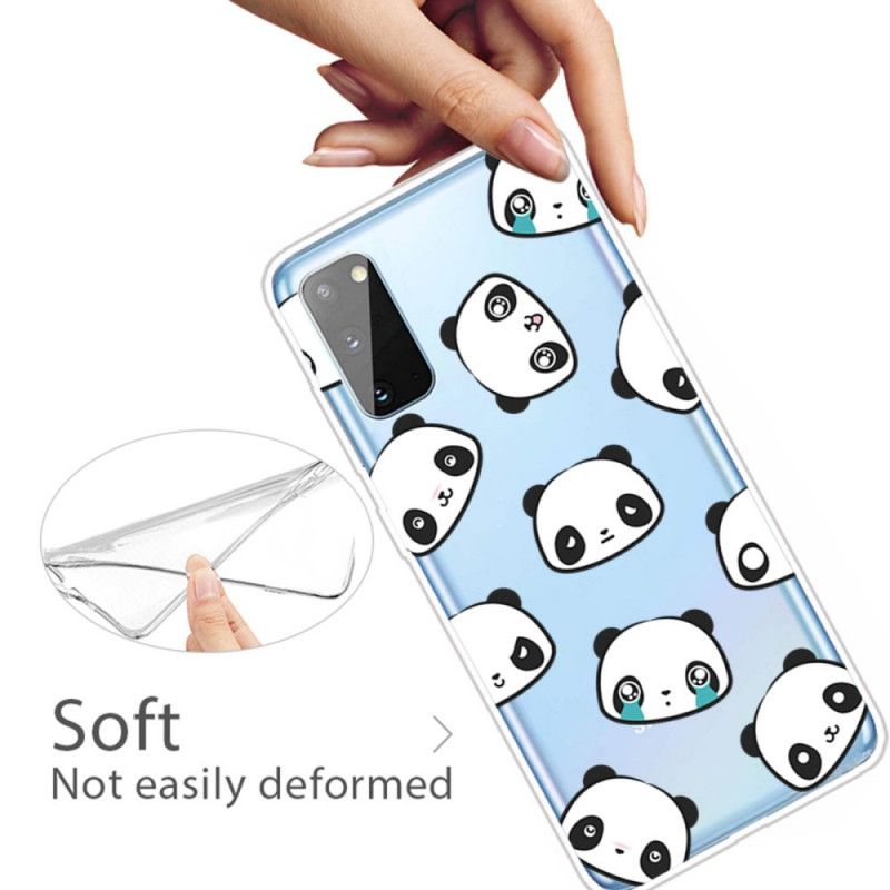 Hoesje Samsung Galaxy A41 Transparante Sentimentele Panda'S
