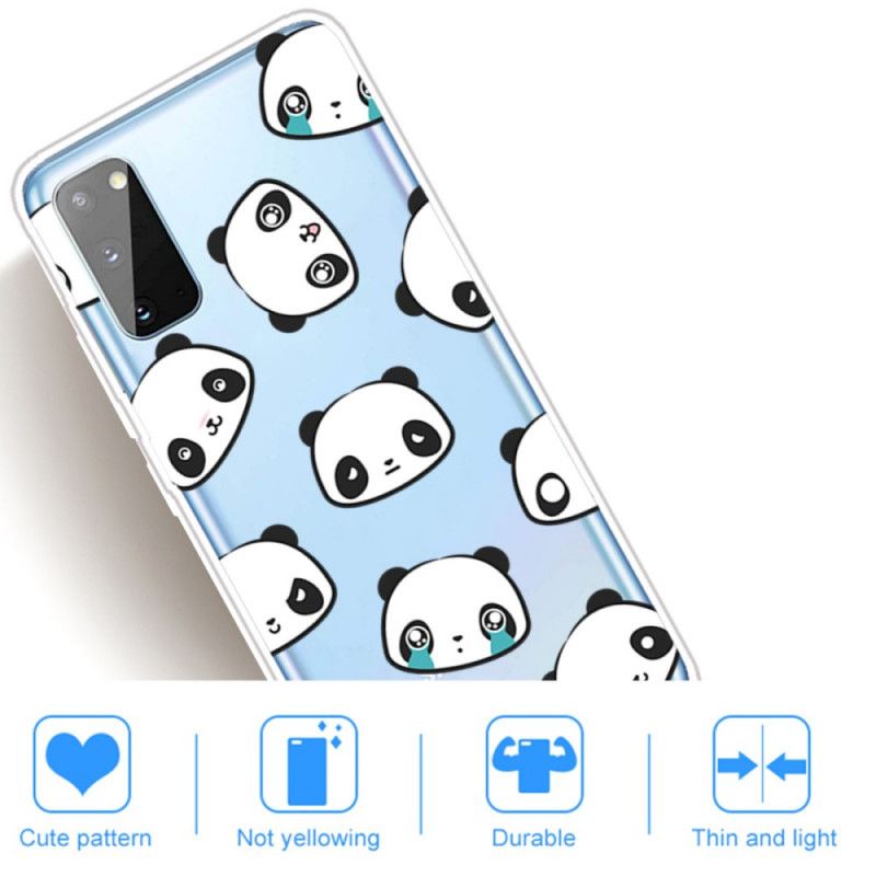 Hoesje Samsung Galaxy A41 Transparante Sentimentele Panda'S