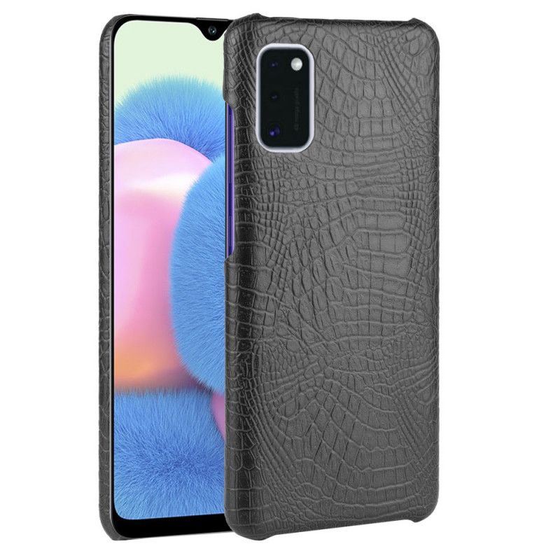Hoesje Samsung Galaxy A41 Wit Zwart Krokodillenhuideffect