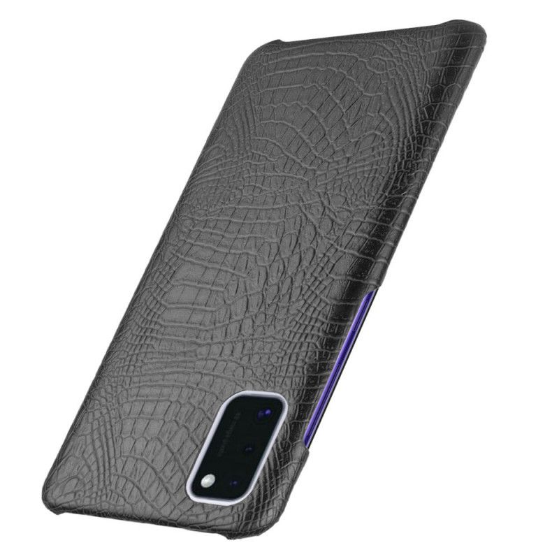 Hoesje Samsung Galaxy A41 Wit Zwart Krokodillenhuideffect