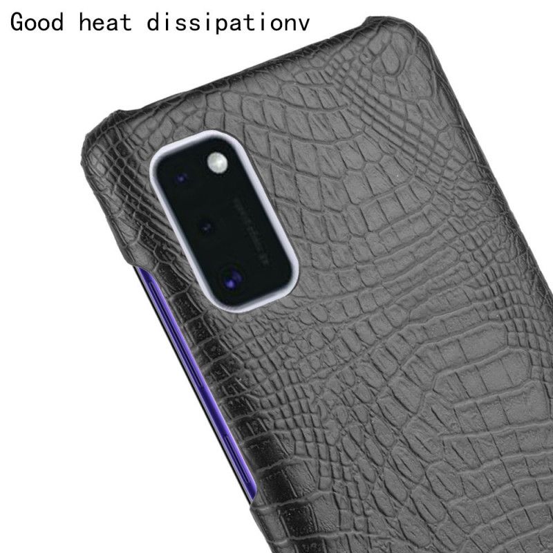 Hoesje Samsung Galaxy A41 Wit Zwart Krokodillenhuideffect