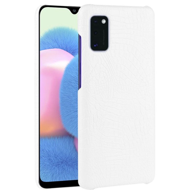 Hoesje Samsung Galaxy A41 Wit Zwart Krokodillenhuideffect