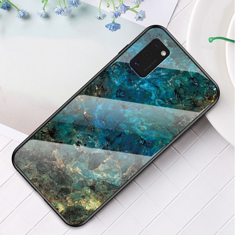 Hoesje Samsung Galaxy A41 Wit Zwart Premum Kleur Gehard Glas