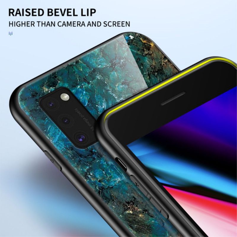 Hoesje Samsung Galaxy A41 Wit Zwart Premum Kleur Gehard Glas