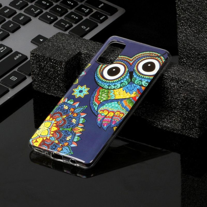 Hoesje voor Samsung Galaxy A41 Fluorescerende Mandala-Uil