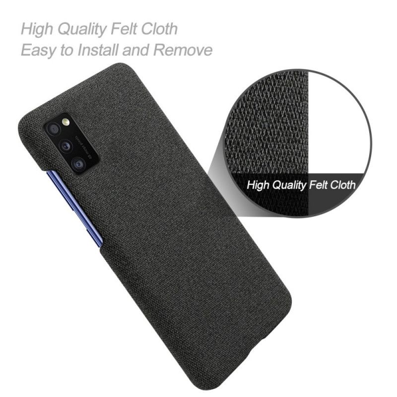 Hoesje voor Samsung Galaxy A41 Grijs Zwart Ksq Stof Textuur