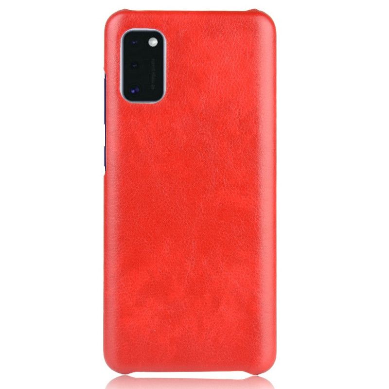 Hoesje voor Samsung Galaxy A41 Grijs Zwart Performance Lychee Leereffect