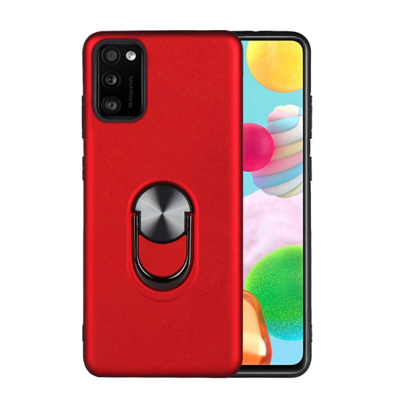 Hoesje voor Samsung Galaxy A41 Rood Zwart Afneembaar Met Steunring