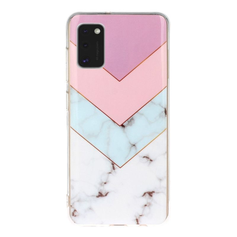 Hoesje voor Samsung Galaxy A41 Rose Gold Rose Declinatie Marmeren Geometrie