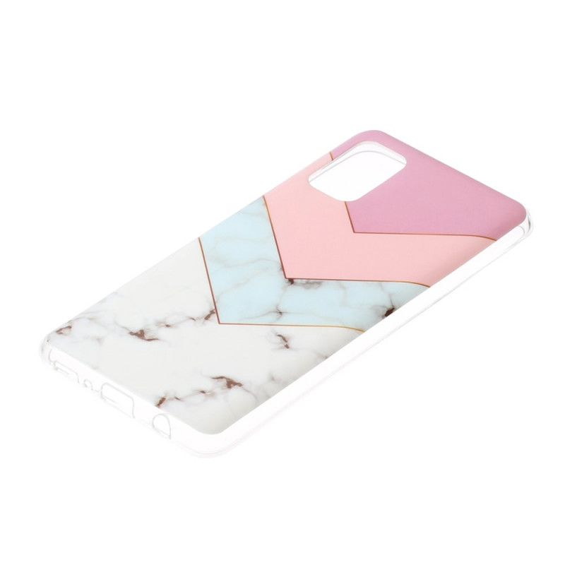Hoesje voor Samsung Galaxy A41 Rose Gold Rose Declinatie Marmeren Geometrie