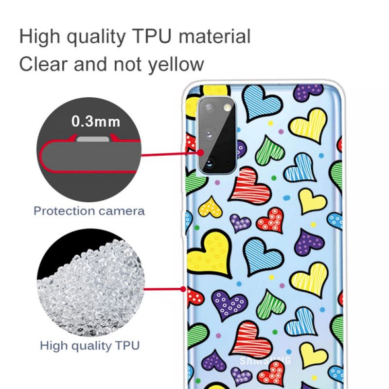 Hoesje voor Samsung Galaxy A41 Veelkleurige Harten