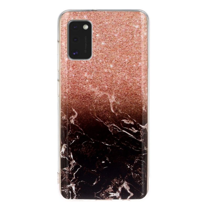 Hoesje voor Samsung Galaxy A41 Wit Zwart Vereenvoudigd Marmer