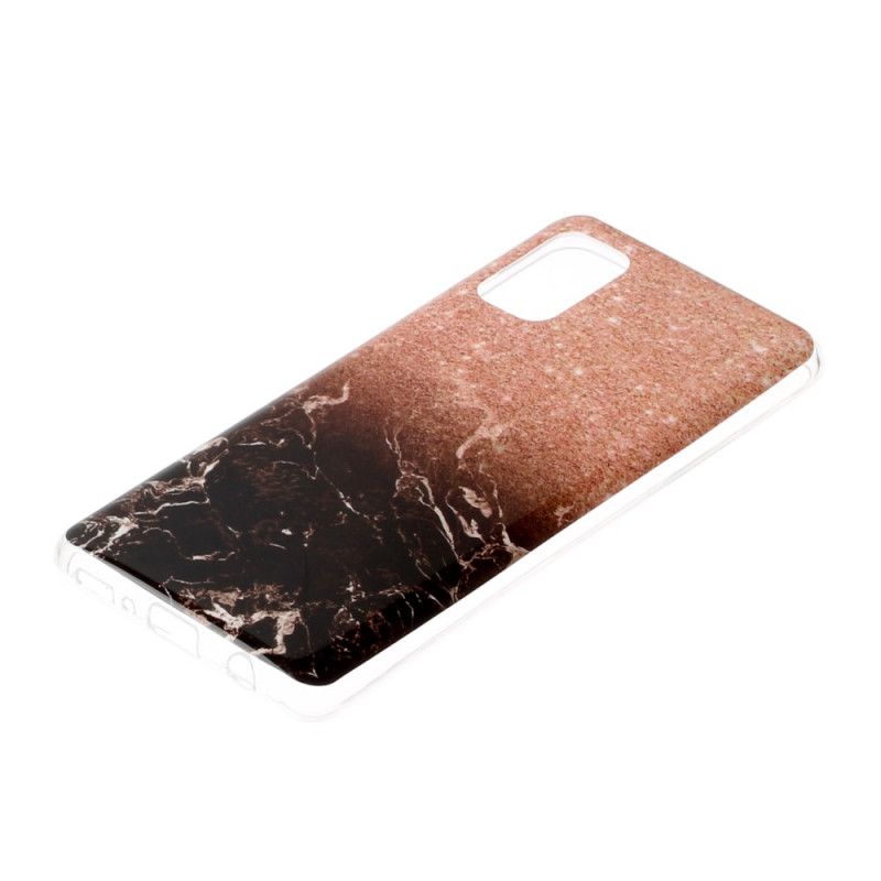 Hoesje voor Samsung Galaxy A41 Wit Zwart Vereenvoudigd Marmer