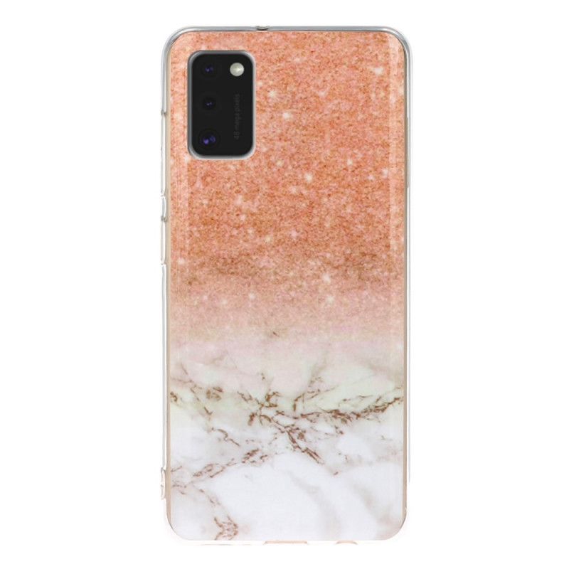 Hoesje voor Samsung Galaxy A41 Wit Zwart Vereenvoudigd Marmer