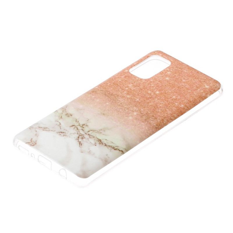 Hoesje voor Samsung Galaxy A41 Wit Zwart Vereenvoudigd Marmer