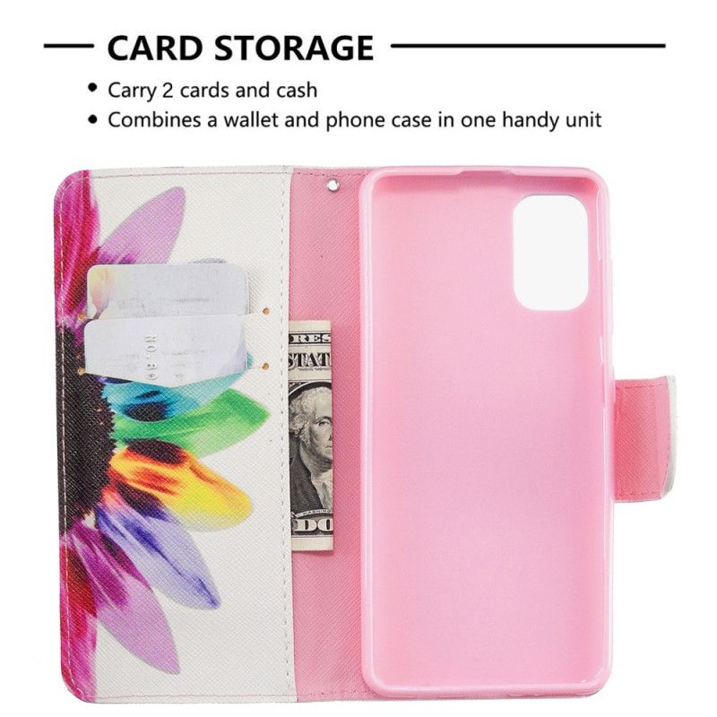 Leren Hoesje Samsung Galaxy A41 Aquarelbloem