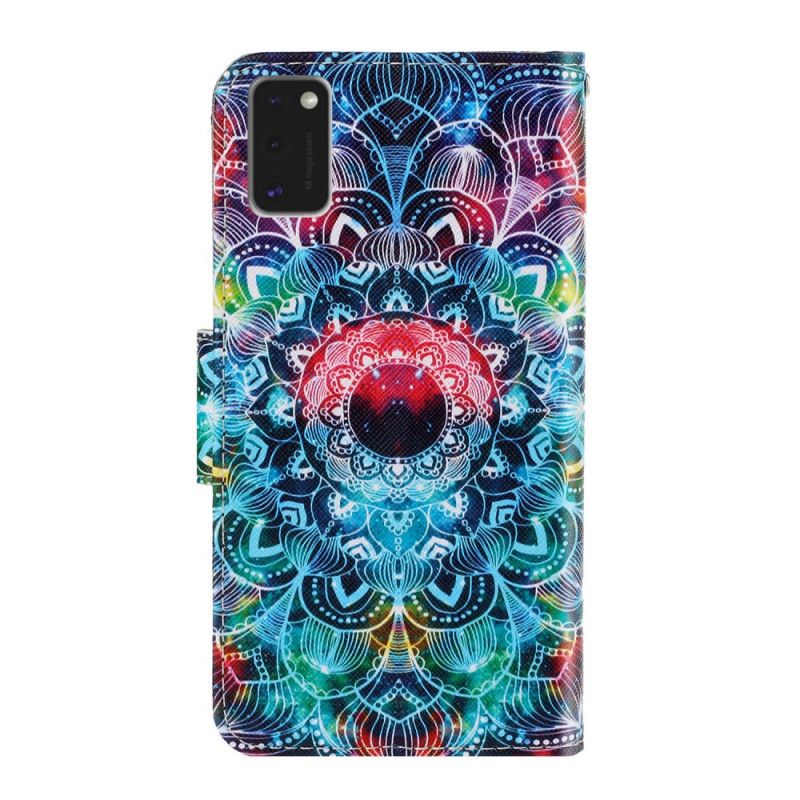 Leren Hoesje Samsung Galaxy A41 Flitsende Mandala Met String