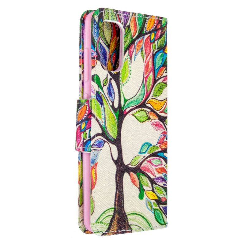 Leren Hoesje Samsung Galaxy A41 Gekleurde Boom