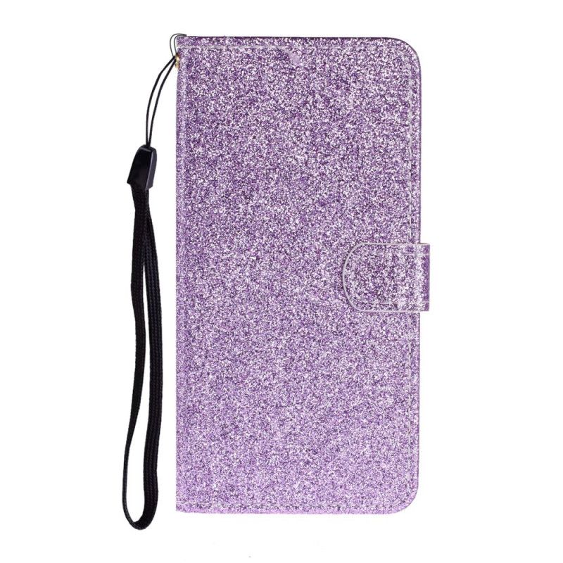 Leren Hoesje Samsung Galaxy A41 Paars Magenta Glitter