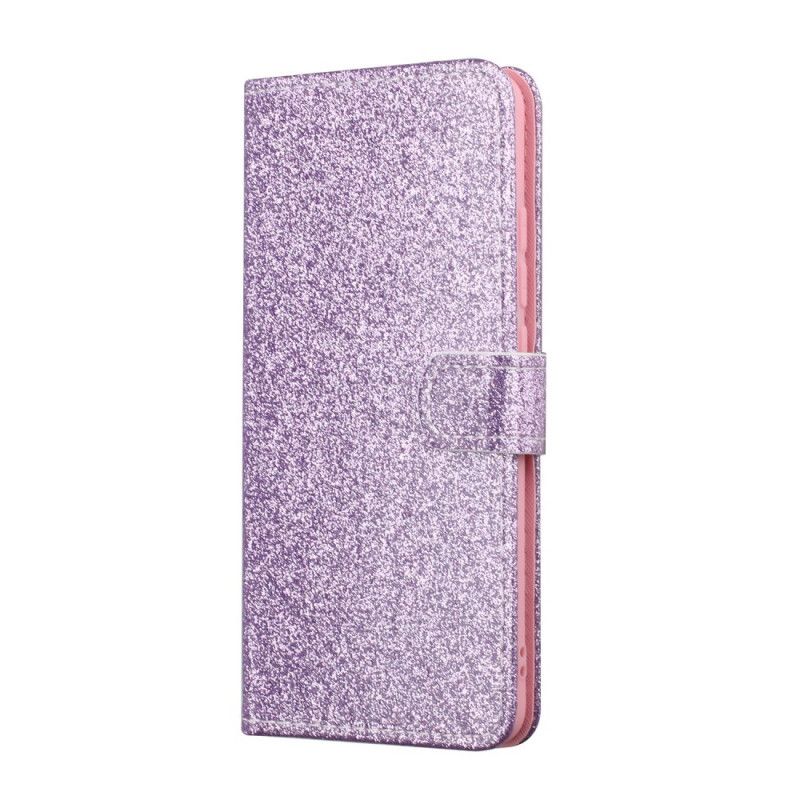 Leren Hoesje Samsung Galaxy A41 Paars Magenta Glitter